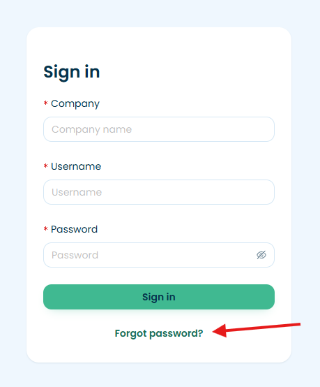 IMAGE: Login screen showing "Forgot password?" link